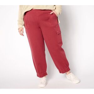 Anybody Women's Pants Sz 2XS Tall All-Stretch Twill Cargo Ankle Purple A656141